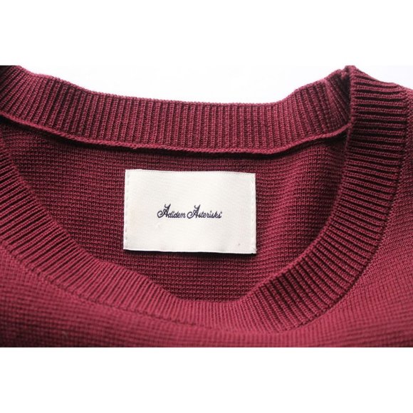Adidem Asterisks High Twist French Knit Sweaters Burgundy Cream Size Small - Picture 6 of 8